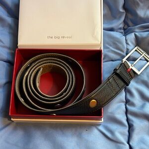 Hammitt reversible Black/ Pewter Leather Belt